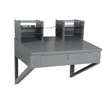 Vestil Shop Desk, Wall Mounted, 28 x 24", Drawer SHOP-DW